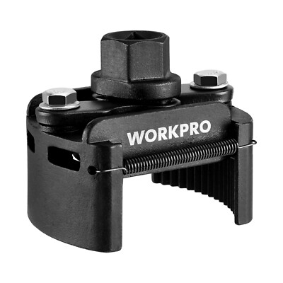 WORKPRO Universal Oil Filter Wrench Adjustable w/Auto-Clamp Spring Removal Tool