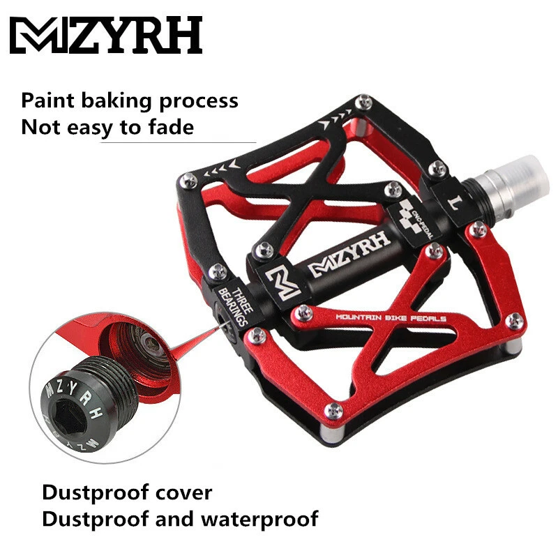 Pedales de bicicleta de montaña Mzyrh MTB CNC 9/16" bicicleta de ciclismo sellados 3 pedales de rodamiento Foto 4 de 4