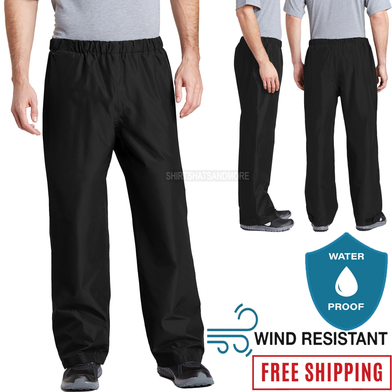 Mens Waterproof Fully Seamed Wind Rain Weather Protection Pants XS-4XL NEW!