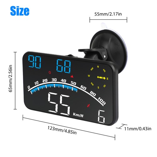 5" Digital Speedometer Universal GPS Car HUD Head Up Display MPH Overspeed Alarm - Picture 10 of 11