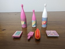 Vintage Barbie Dream House Kitchen Dining Accessories 7 Pieces Pink White