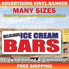 DELICIOUS ICE CREAM BARS Advertising Banner Vinyl Mesh Sign slushies tasty cold