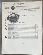 Vintage Original 1968 Apollo 7 Press Kit Vintage NASA Space Program Book