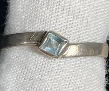 Hand Made Sterling Silver 925 Size 7 Aquamarine Gemstone Ring