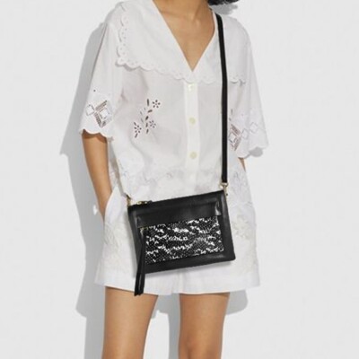 NWT COACH Felicia Python Leather Swingpack Swing Crossbody Bag NEW $218