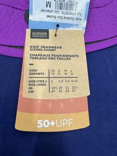 Outdoor Research Kids Solstice Sun Bucket Hat - Purple - Medium - New - Picture 4 of 7
