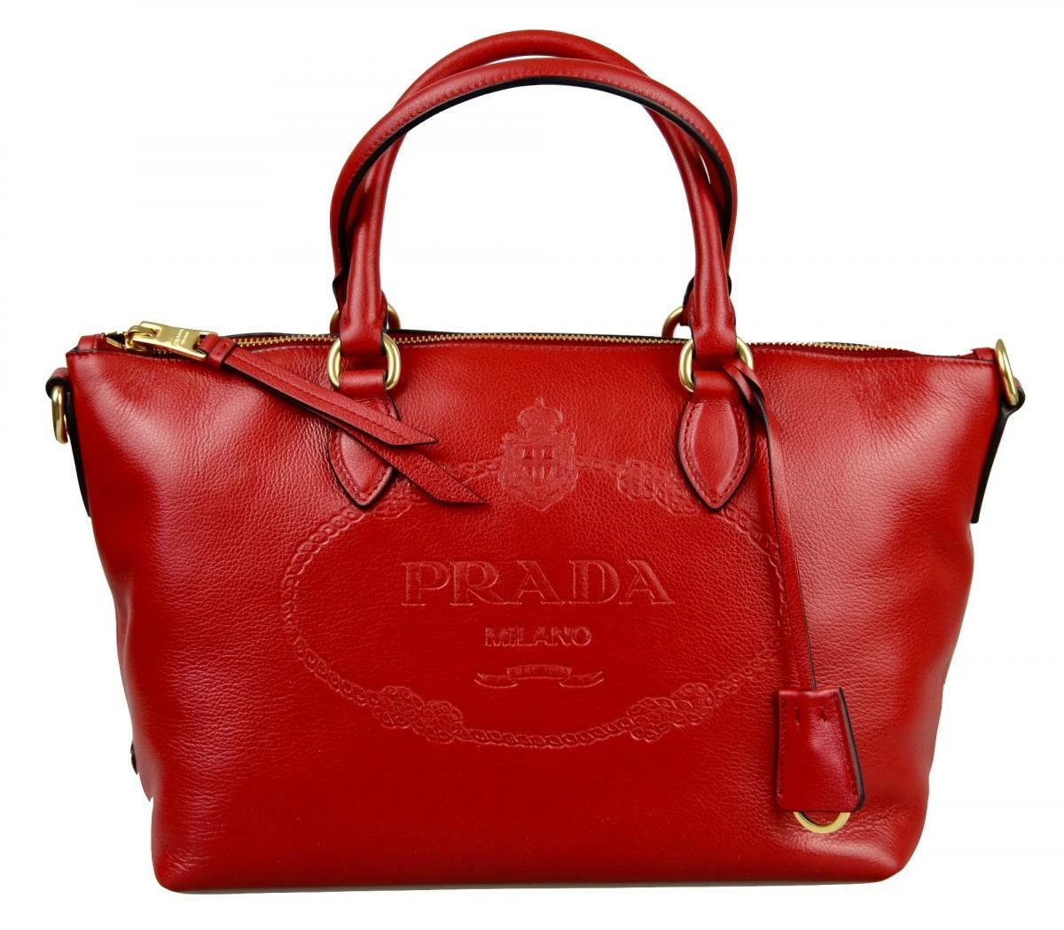 AUTH LUXURY PRADA SHOULDER BAG HANDBAG 1BA104 RED LEATHER NEW eBay