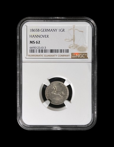 GERMANY. 1865, 1 Groschen - NGC MS62 - Hannover, Rearing Horse, RPM - Picture 2 of 7