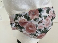 Pink Roses Adjustable Reusable Face mask 100 percent cotton 2 layers with pocket