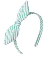 GYMBOREE ISLAND HOPPER Girls Green White STRIPED BOW HEADBAND NWT