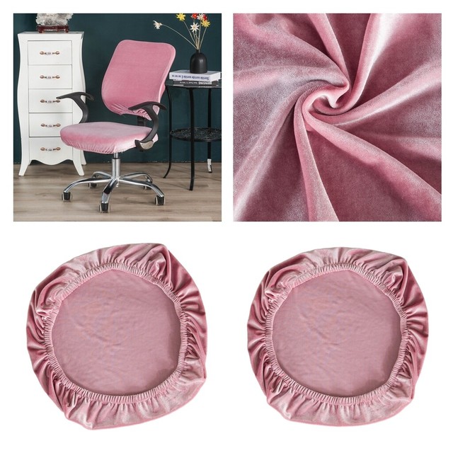 2Pieces Removable Stretch Velvet Chair Covers Stool Cushion Home Decor