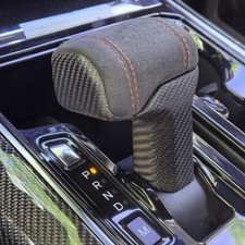 Hot Suede Leather Gear Shift Knob Cover Replacement For Ford F-150 2021-2024 Hot Suede Leather Gear Shift Knob Cover Replacement For Ford F-150 2021-2024