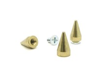 Bag of 20 Cone Spike 16mm Brass with screwback, leathercraft studsandspikes