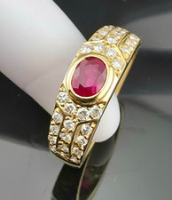 Rubin Brillantring Gold 750 * Gelbgold 18 k Ring Brillanten