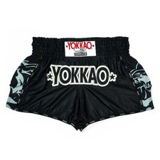 Yokkao Shorts Muay Thai Original Silver (Nero) Taglia L (Edizione Limitata)