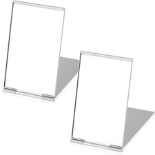 2 Pieces Mini Portable Folding Mirrors Purse Ultra Slim Pocket Makeup Travel