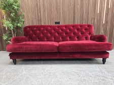 Sofa.com Snowdrop Button Back 3 Seater Sofa In Malbec Cotton Velvet RRP-£2310