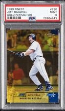 1999 FINEST GOLD REFRACTOR #230 JEFF BAGWELL #/100 PSA 9