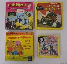Vintage Super 8 Movie 4 Film Lot Happy Times, Winnie The Pooh, Little Rascals