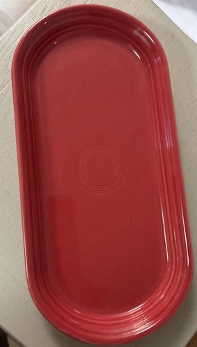 Fiestaware Scarlet Bread Fiesta Red Bread Plate Oblong Serving Tray 12"
