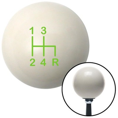 Green Shift Pattern 6n Ivory Shift Knob w/ M16x1.5 Insert Shifter Auto Manual