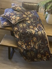 Havisham Blue Curtains and 4 Matching Cushions 90” x 90”