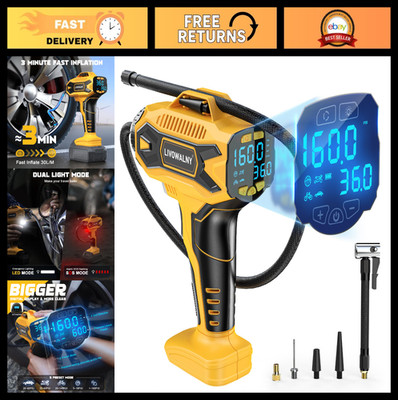 Cordless Tire Inflator 160PSI Portable Air Compressor with Digital Gauge - Batte