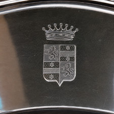 Platzteller CHRISTOFLE Paris Teller Stil Louis-XV 1880's Wappen Familie Goyrans