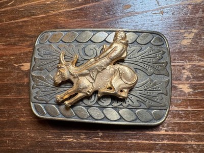 3 Western Belt Buckles 1 Bucking Bronc & Rider 1 with a Horseshoe 1 with Horse 