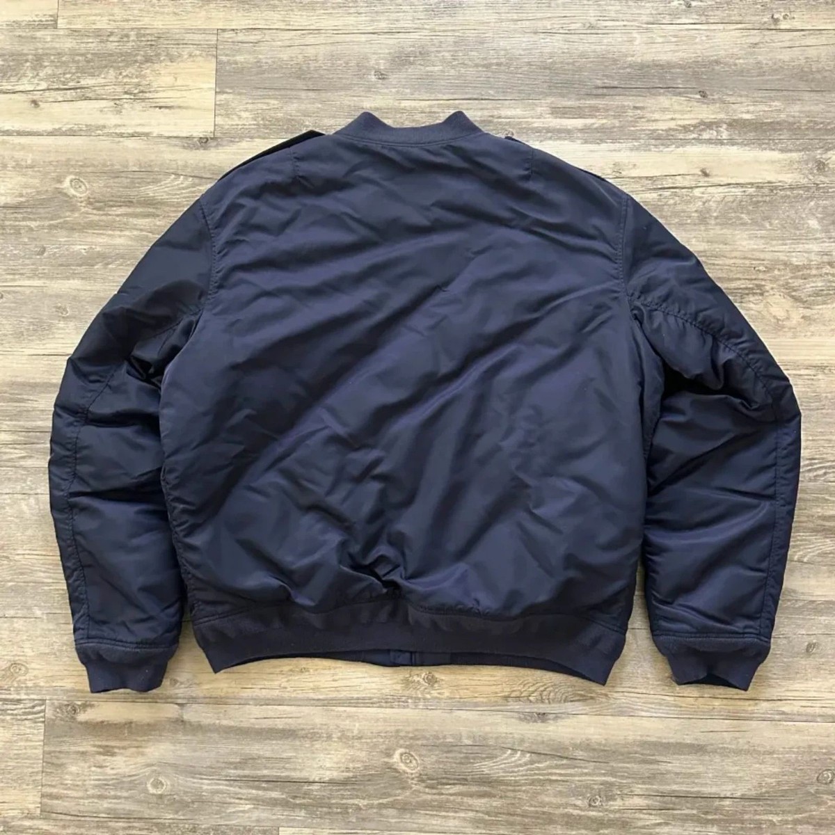 Polo Ralph Lauren MA-1 Navy Blue Flight Bomber Jacket Size XS