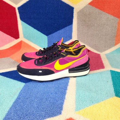 Nike Waffle One SE Pink Yellow Black Sneakers Womens Casual Running Shoes