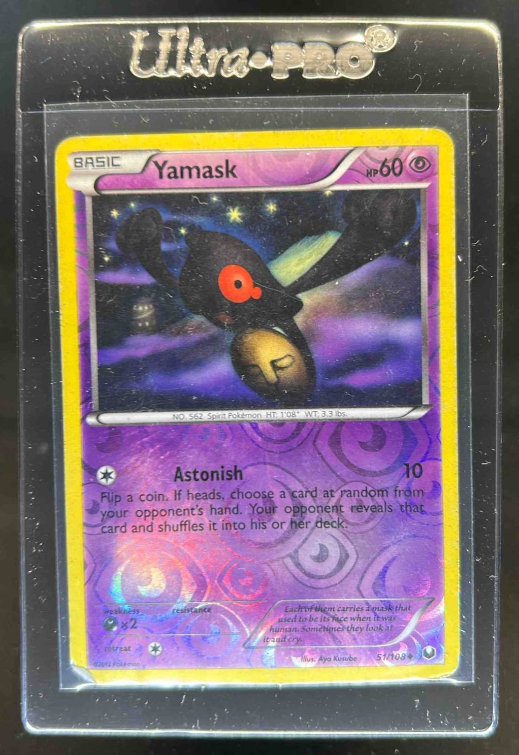 2012 Pokemon Black & White Dark Explorers Yamask Reverse Holo #51/108