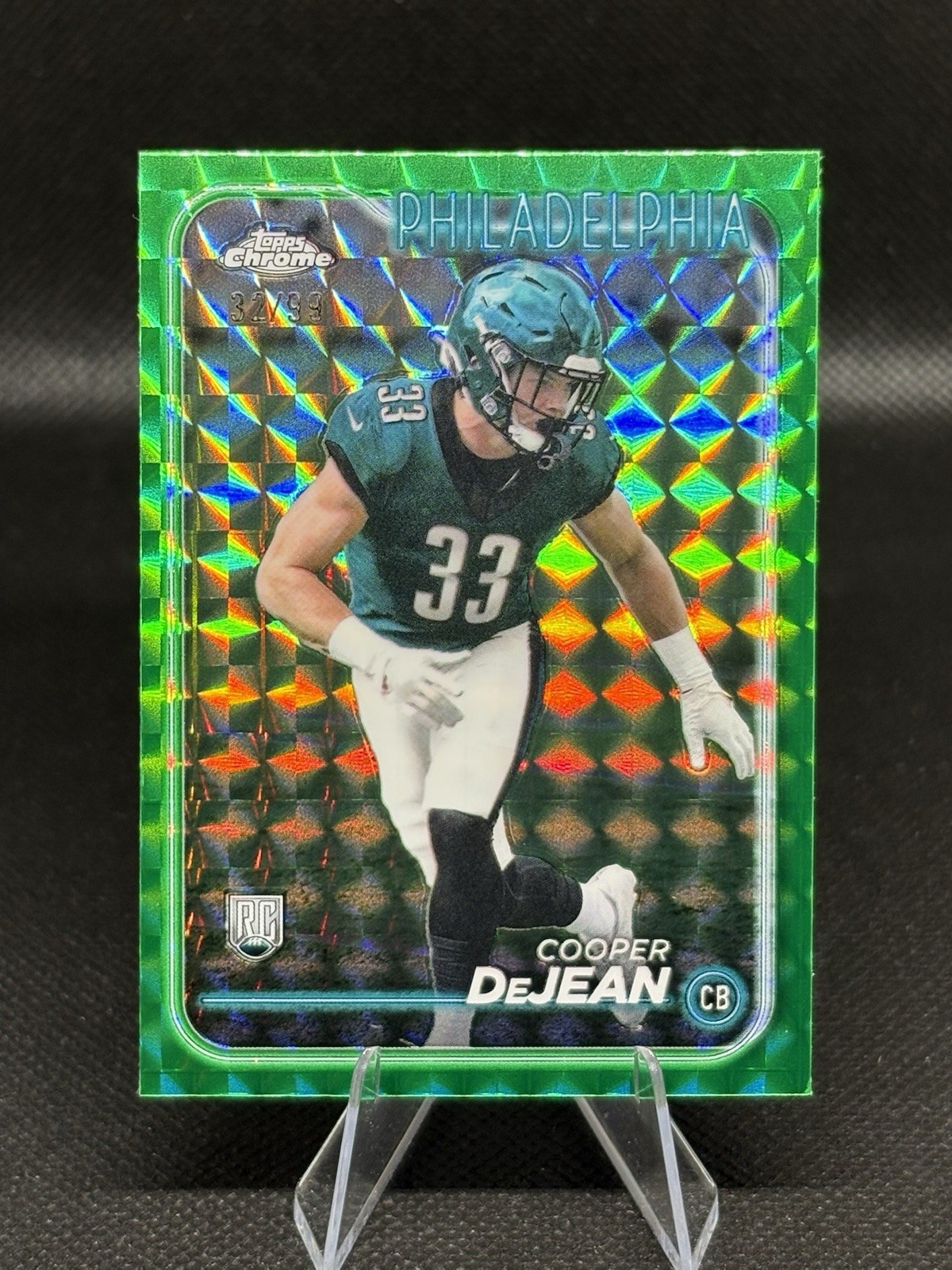 2024 Topps Chrome #232 Cooper DeJean Green Geometric Refractor #/99