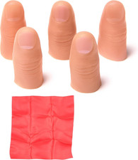 5Pcs Magic Thumb Tips - Soft Fake Finger for Close-Up Tricks, Stage Magic Props