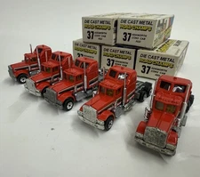 Vtg (5) ‘82 Road Champs Kenworth Aerodyne Conventional Cab Trucks #37 w/boxes