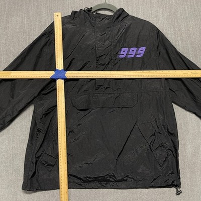 Juice Wrld 999 Windbreaker Jacket Mens Medium Black Logo Hooded