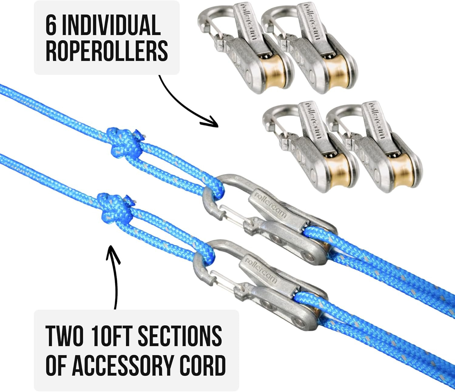 Roperoller Rope Tightening Tool & Tensioner 6-Pack with Rollercam Technology – H