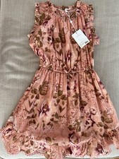 NWT Zimmermann Kids Rosa Flip Dress Pink Peony Floral Size 8 Girls Ruffle Dress