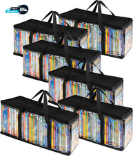 DVD Storage Bags Set of 6 Media Organizer Bag for Dvds Cds Blu Ray Disc Movie