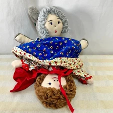 Little Red Riding Hood Topsy Turvy Doll Cloth Homemade 3 Figure Red Grandma Wolf