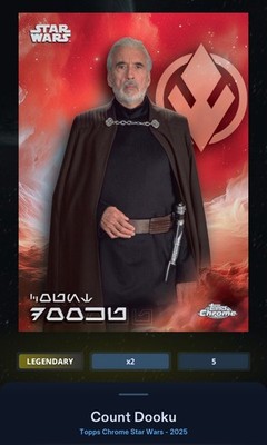 Count Dooku - Aurebesh SP Red 5cc - Star Wars Card Trader Topps Chrome 2025