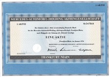 Mercedes Automobil Holding AG historia. Auto Akcje Frankfurt 1976 Daimler-Benz