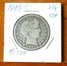 1893 S Barber Silver Half Dollar