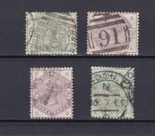 GB Queen Victoria stamps 1884, SG190, 191, 193 & 194, good-fine used, as scans