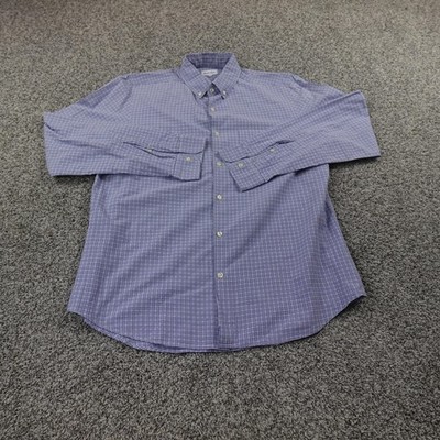 Steven Alan Shirt Mens L Blue Check Button Down Long Sleeve Casual