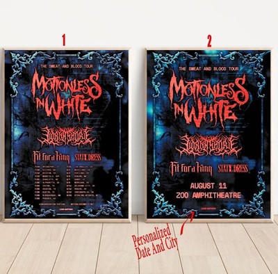 Custom Motionless in White The Sweat And Blood Tour 2026 Poster