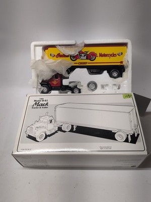 Indian Motorcycle Chief die cast Mack Tractor & Trailer First Gear