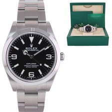 2017 MINT Rolex 214270 Explorer Black BLUE LUME 3-6-9 Steel 39mm Watch Box