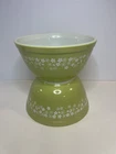 Pyrex Spring Blossom Green 402 Mixing Bowl 1.5 Qt 7.25" Crazy Daisy SET OF 2