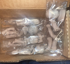 Lot Of 5 Sets Doll Parts Heads/arms/legs Vtg Porcelain Bisque